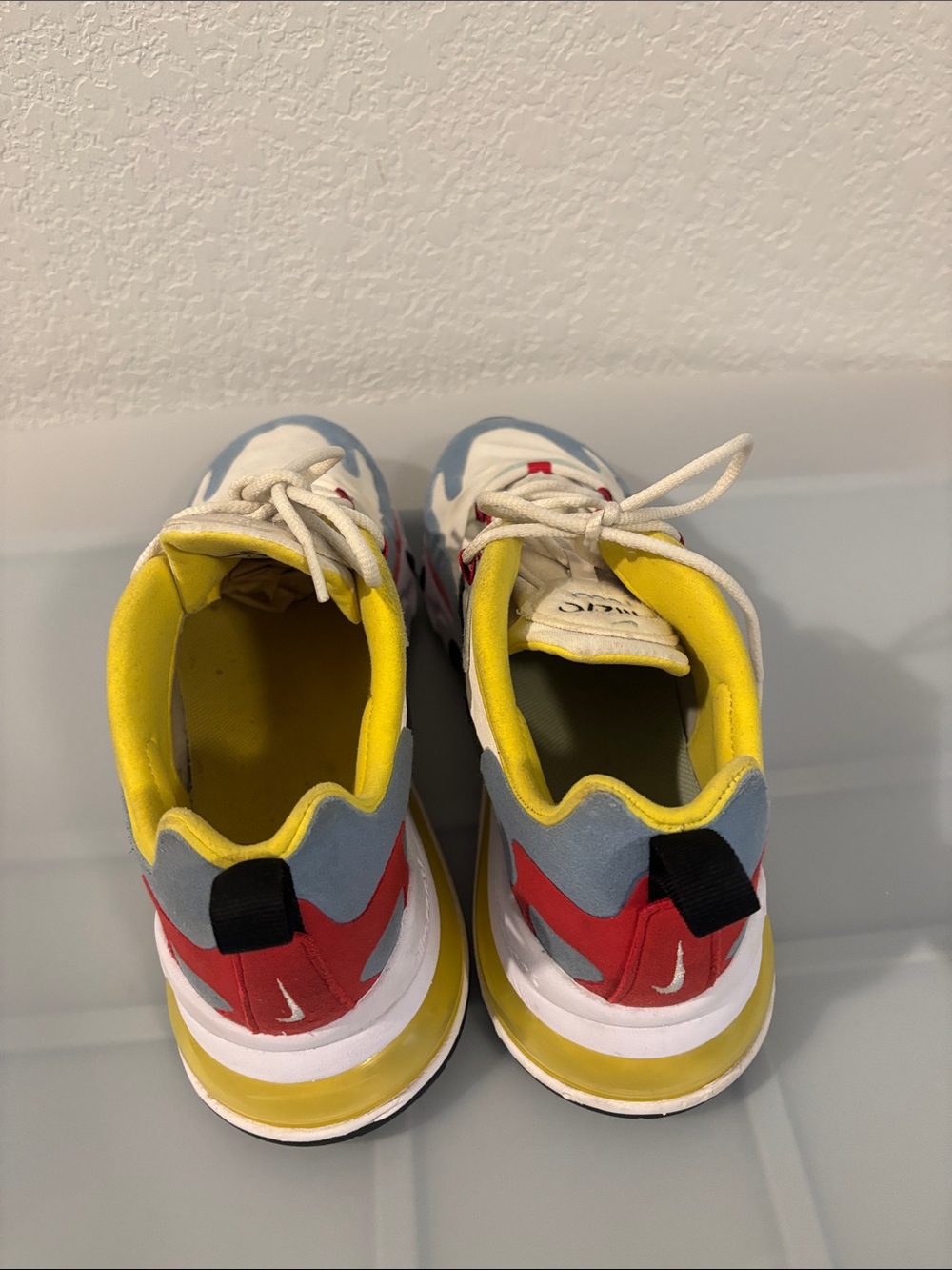 Nike Air Max 270 React Bauhaus Sneakers SZ 9.4 White Multicolor Athletic active - Picture 5 of 15